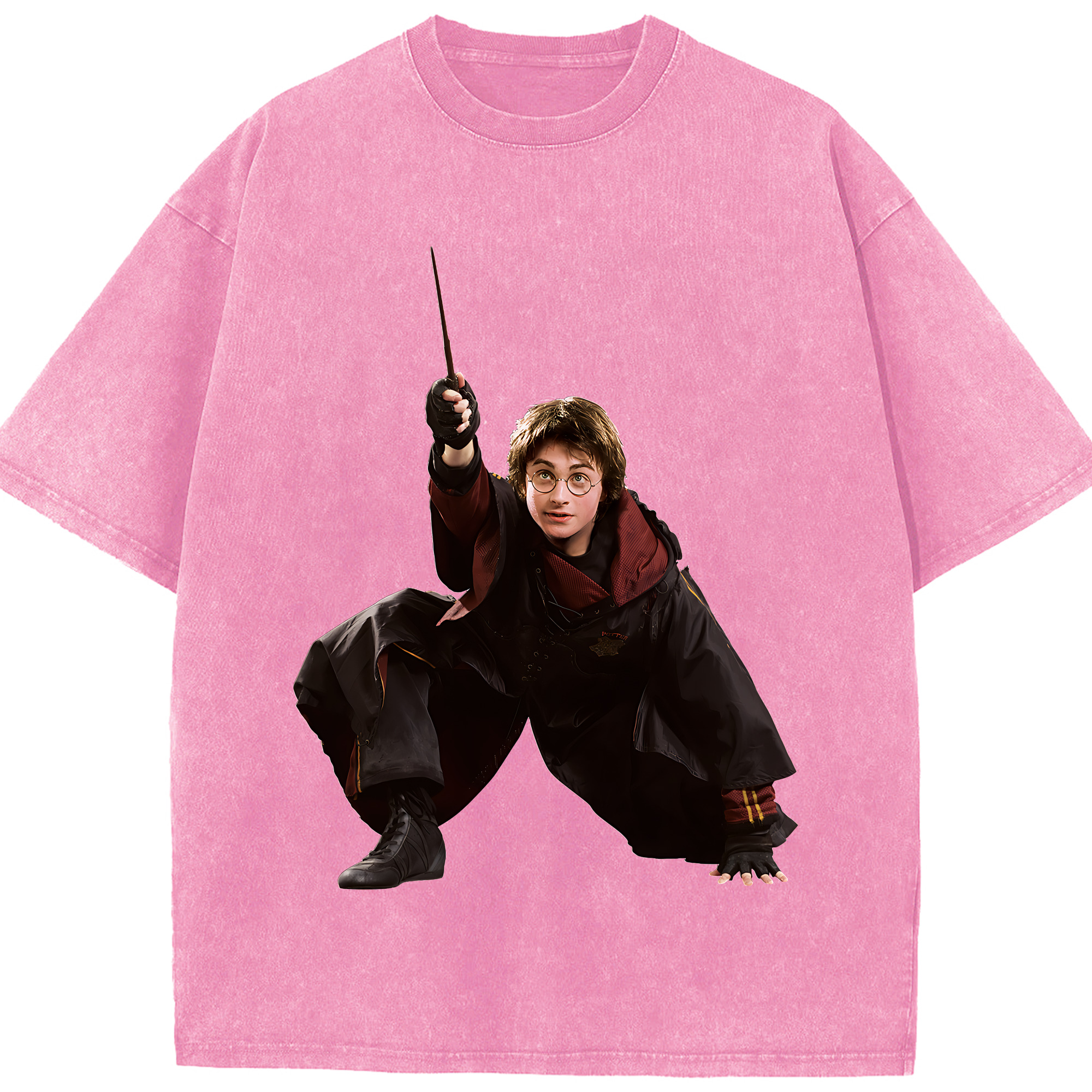 （画像用） Harry Potter ハリー・ポッターシリーズ 綿100% ヴィンテージ風 半袖Tシャツ（フロントプリント）